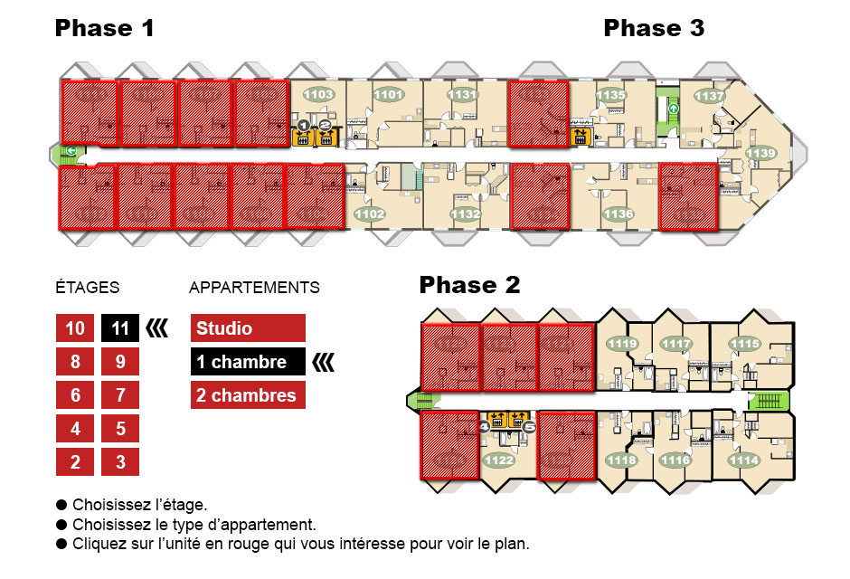Plans des appartements – Résidence de la Rive