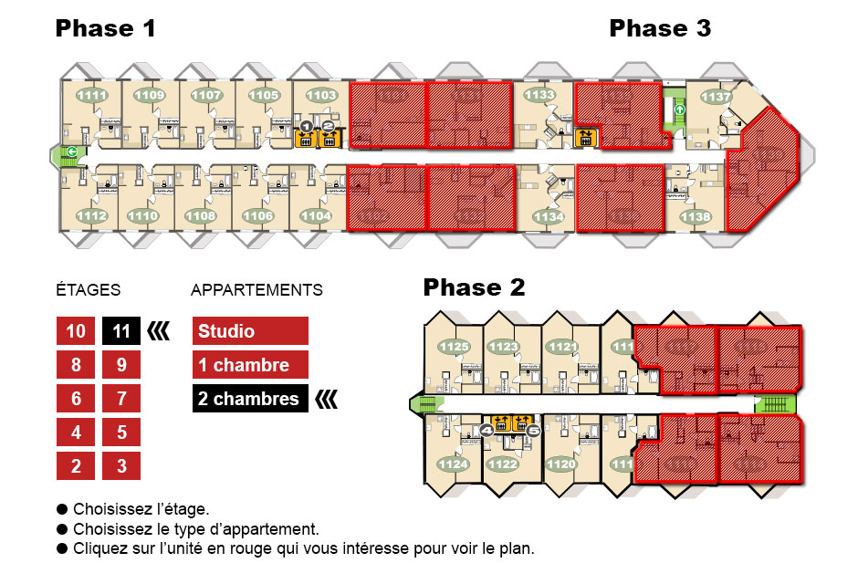 Plans des appartements – Résidence de la Rive