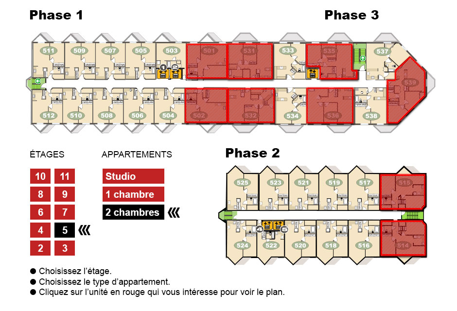 Plans des appartements – Résidence de la Rive