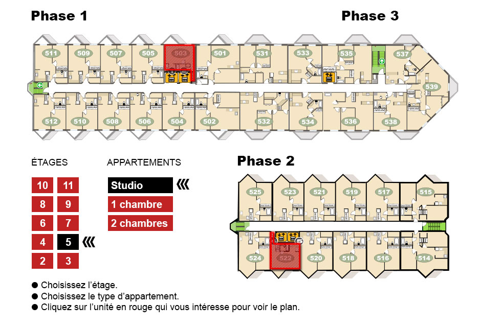 Plans des appartements – Résidence de la Rive