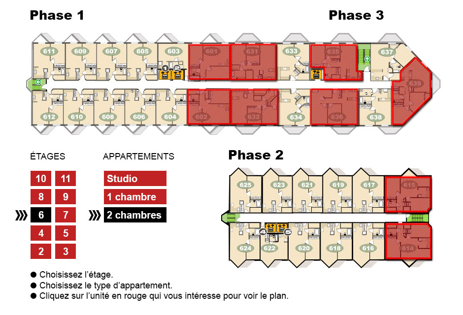 Plans des appartements – Résidence de la Rive